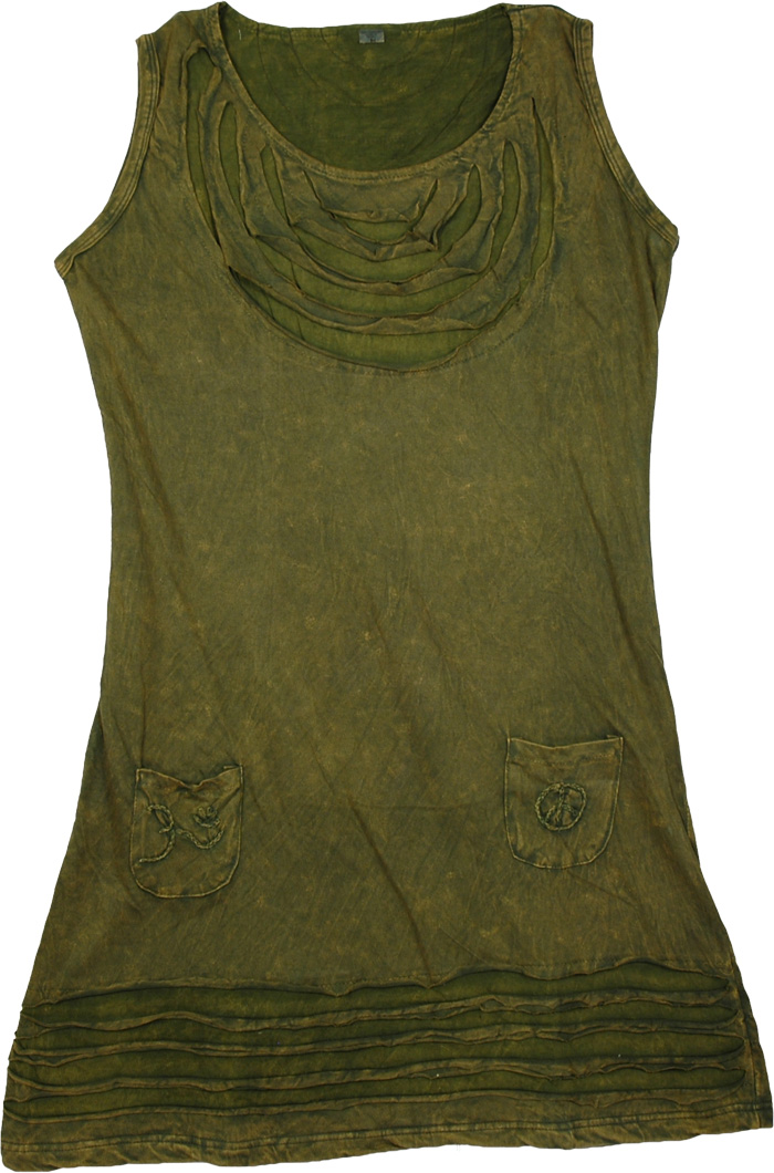 Green Stonewash Meditation Dress