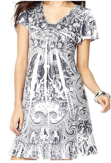 Flutter Sleeve Black White Summer Dress