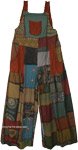 Bright Earth Patchwork Wide Leg Bohemian Jumpsuit