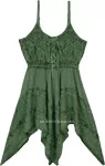 Green Embroidery Short Western Dress