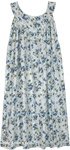Navy Bloom Cotton Sleeveless Nightdress