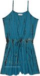 Teal Tie-Dye Rayon Summer Romper