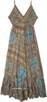 Turquoise Tides Ethnic Flow Long Dress