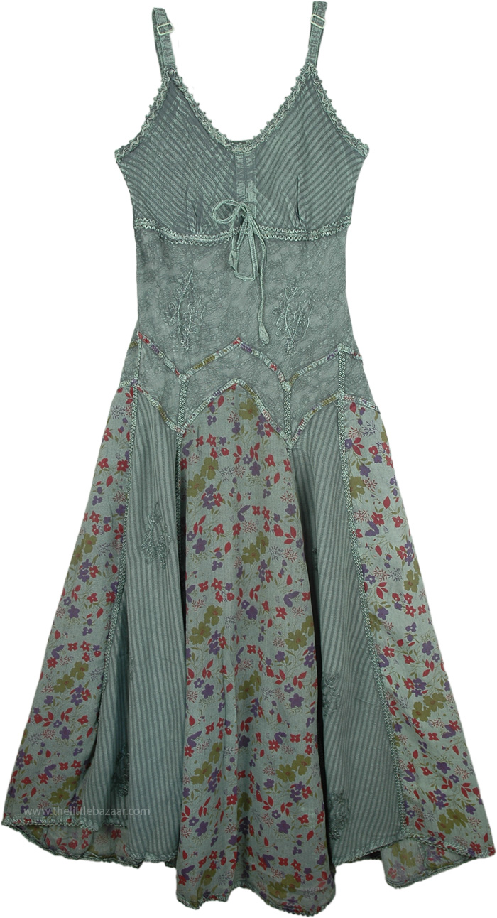 Women`s Fern Green Rayon Long Dress