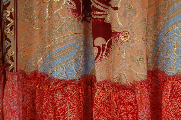 Paisley Patchwork Tiered Backless Halter Maxi Dress