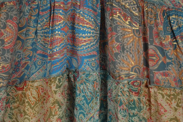 Coastal Paisley Patchwork Tiered Halter Neck Dress