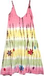 Summer Floral Midi Length Tie Dye Jersey Cotton Dress