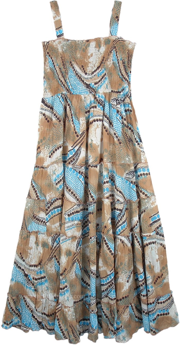 Printed Bohemian Summer Maxi Dress Soft Printed