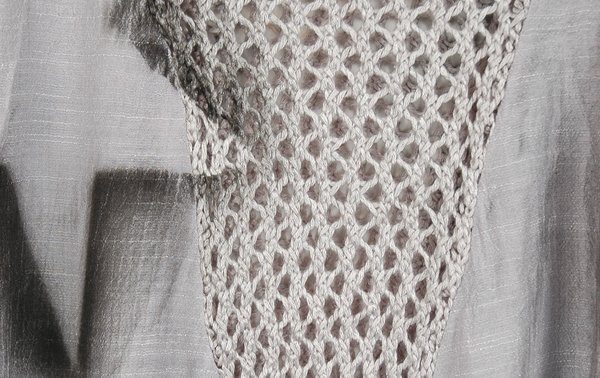 Knit Crochet Short Sleeveless Dress in Grey
