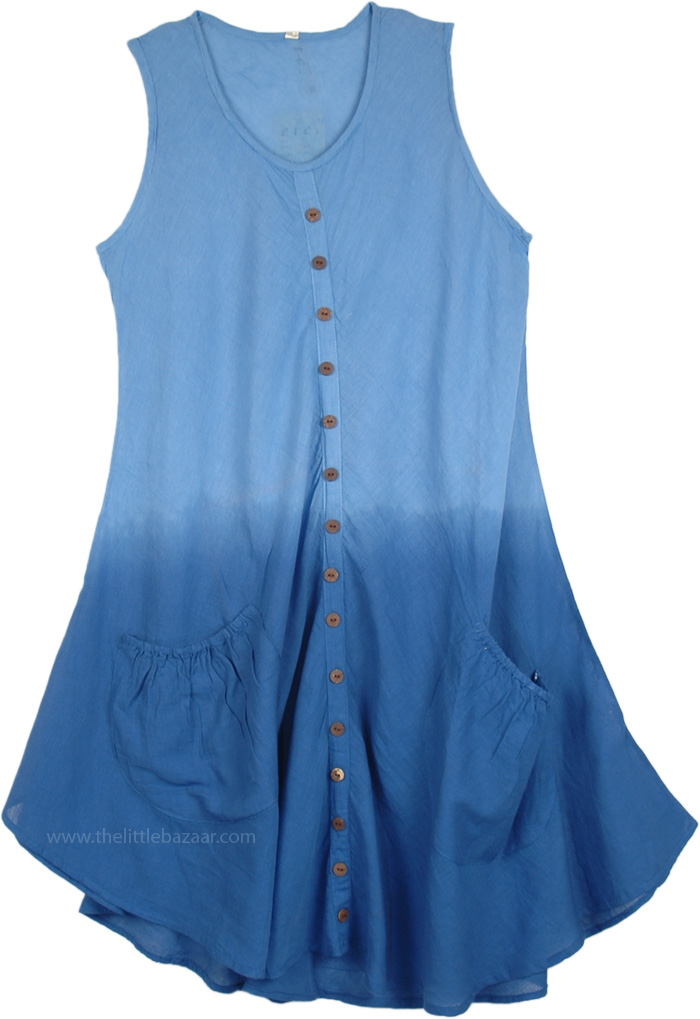 Ombre Steel Blue Beach Dress
