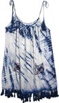 Funky Navy Blue Tie Dye Tassel Dress