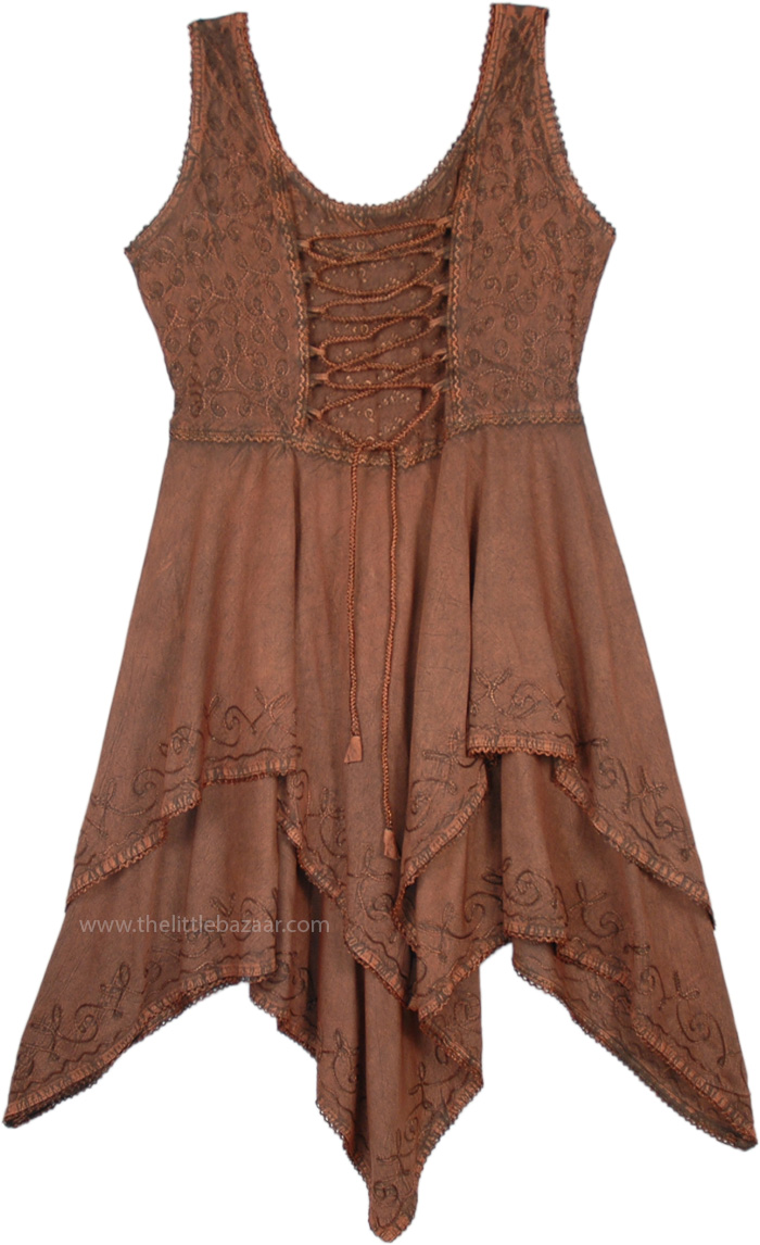 Ancient Soft Western Rodeo Embroidered Dress