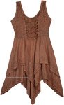 High Low Handkerchief Hem Western Rodeo Embroidered Dress