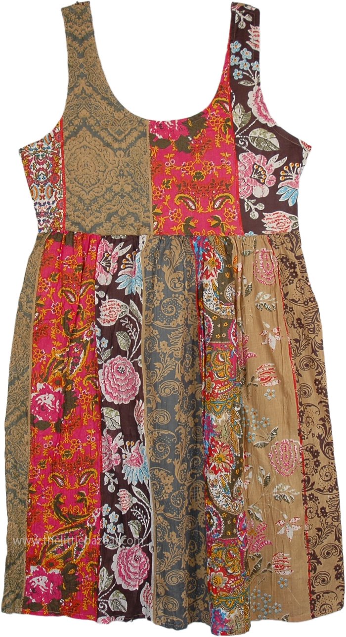 Cape Palliser Floral Patchwork Boho Dress