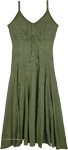 Green Goddess Flowing Cotton Boho Dress
