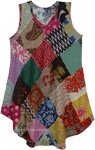 Multicolor Sustainable Patchwork Cotton Dress