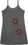 XL Smoky Petals Summer Dress with Floral Embroidery