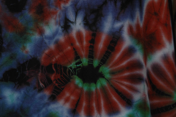 Electric Blue Burst Tie Dye Midi Poncho Dress