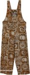 Spirited Zodiac Symbols Printed Vintage Overalls