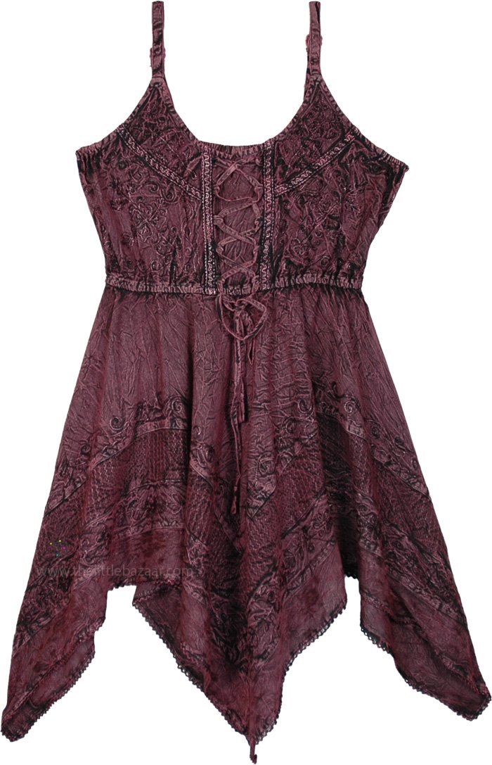 Plum Sorceress Renaissance Boho Short Dress
