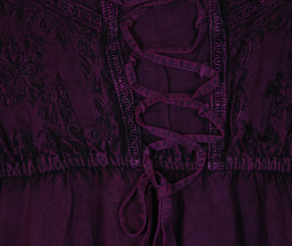 Plum Sorceress Lace-Up Festival Short Dress