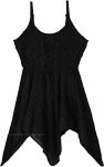Midnight Handkerchief Hem Short Goth Dress