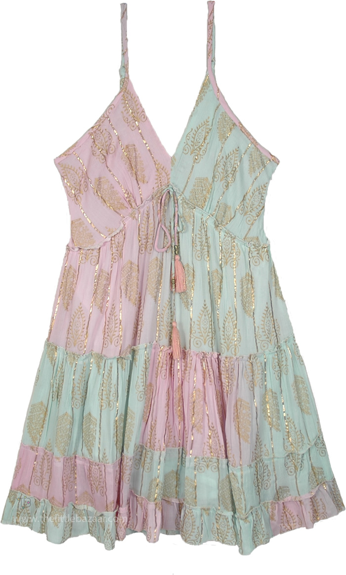Rose Mint Gilded Tiered Fairy Spell Dress