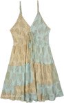 Sand and Aqua Shimmer Tiered Sundress
