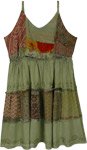 Sage Fairy Tiered Knee Length Boho Sundress