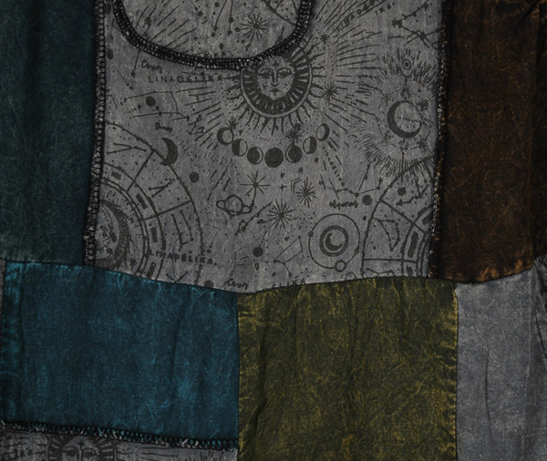 Stargazer Slate Patchwork Wide Leg Overalls