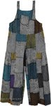 Stargazer Slate Patchwork Wide Leg Overalls