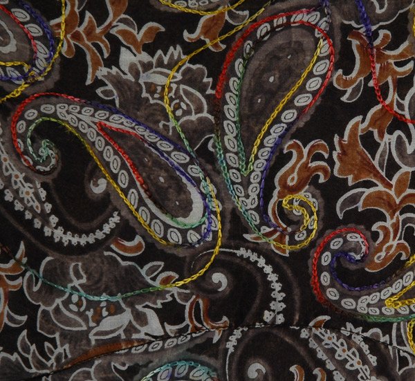 Onyx Cocoa Paisley Cotton Knee Length Sundress
