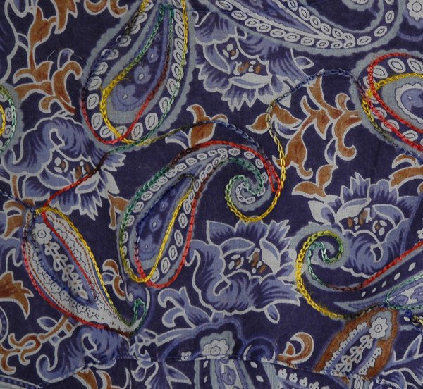 Periwinkle Paisley Cotton Embroidered Sundress