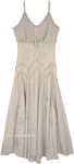 Plus Size Sculpted Beige Sleeveless Maxi Dress