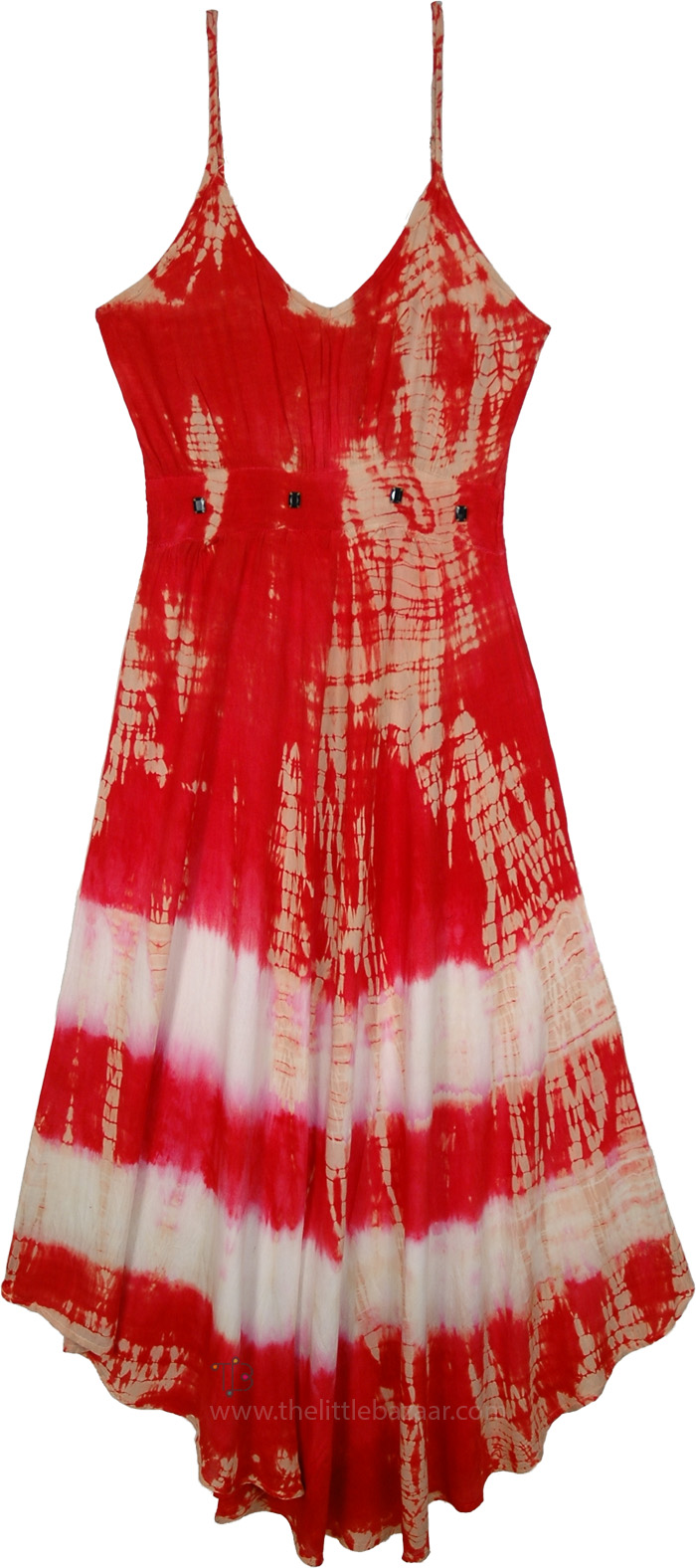 Banded Tie-Dye Empire Waist Maxi Dress