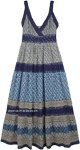 Sleeveless Cotton Hippie Long Dress with Crochet Lace