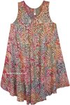 Plus Size Sleeveless Sundress Abstract Floral Batik