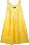 Butter Ombre Sleeveless Cotton Dress with Embroidery