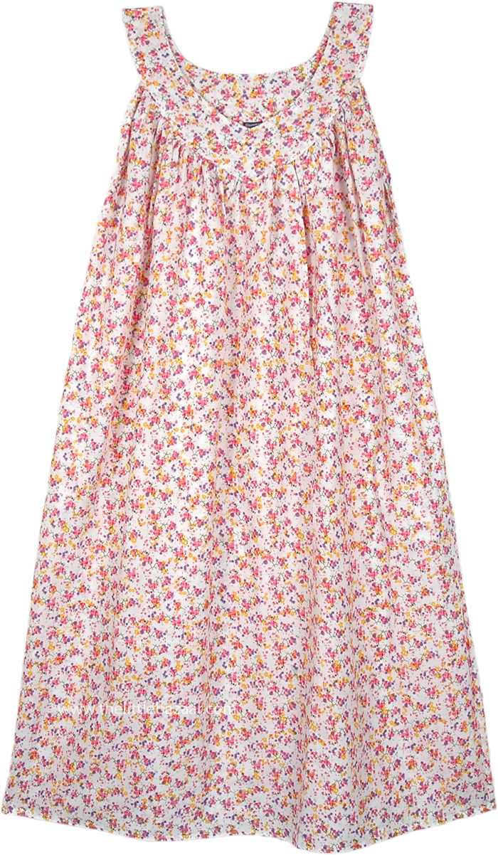 Summer Bouquet White Light Loose Fit Sundress