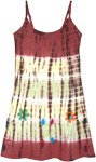 Rusty Brown Tie Dye Midi Length Jersey Cotton Dress