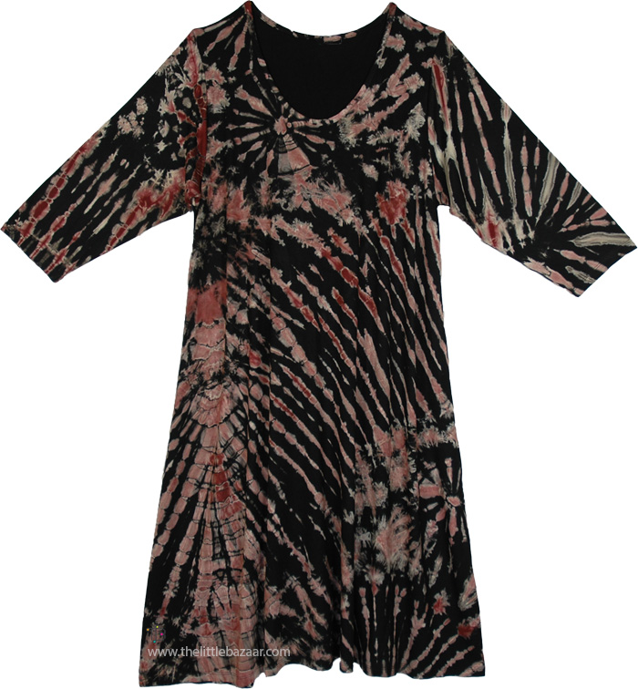 Spicy Mix Tie Dye Scoop Neck Mid Length Dress