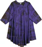 Blue Gem Full Sleeve Umbrella Dress with Tie Dye
