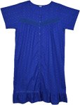 Azure Blue Mid Length Button Down Cotton Dress
