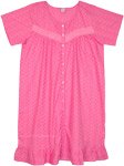 Baby Pink Button Down Cotton Night Dress