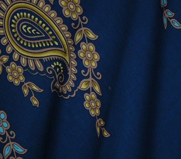 Cobalt Blue Free Size Paisley Printed Bohemian Dress