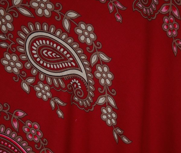 Rufous Red Dual String Paisley Printed Summer Dress
