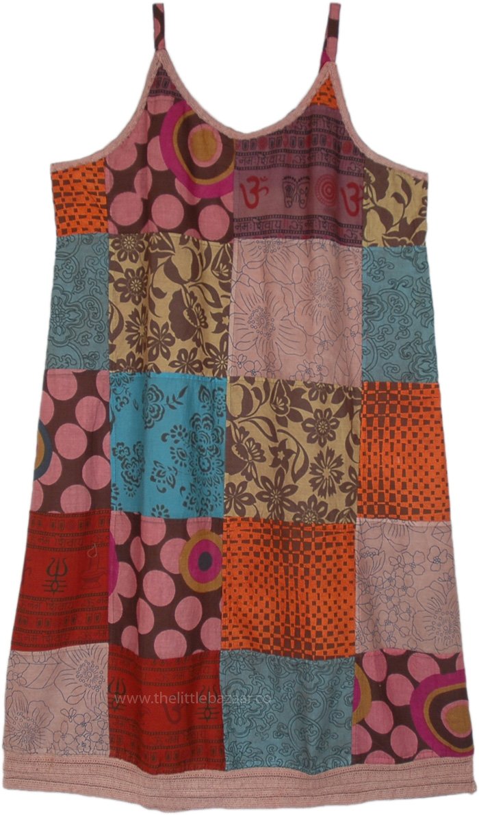 XXL Size True Earthen Patchwork Hippie Cotton Dress