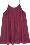 Plum Rose Cotton Layered Mini Boho Slip Dress