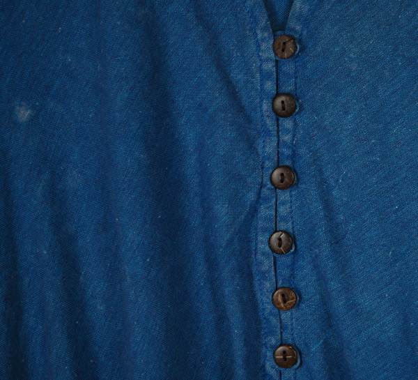 Vintage Blue Cotton Cottagecore Midi Dress