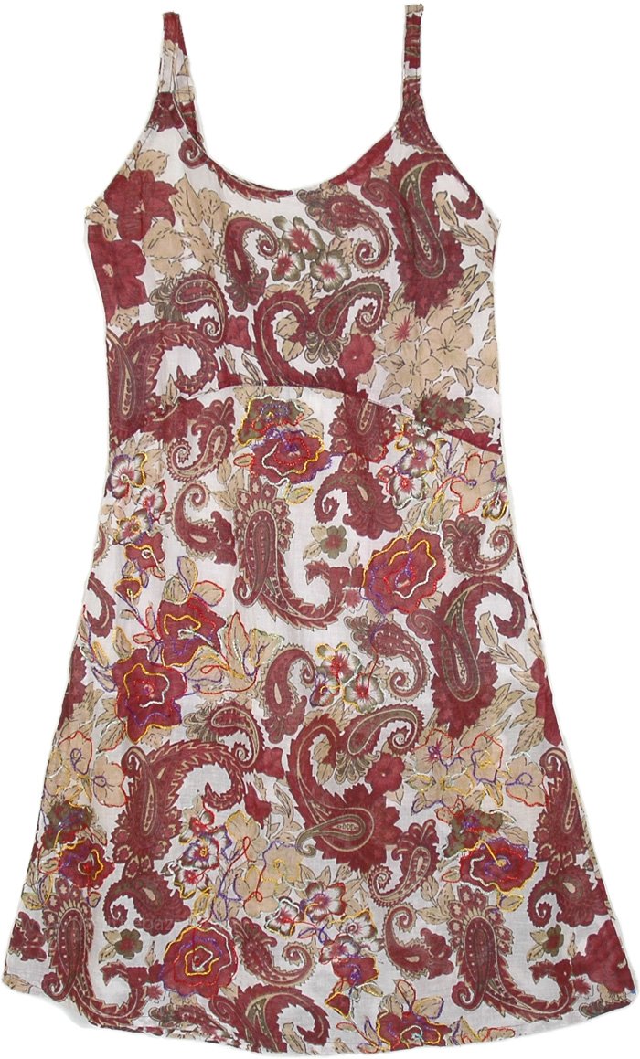 Cherry Garden Summer Dress with Paisley Print and Embroidery | Dresses ...